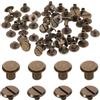 sourcing map Set di 30 viti Chicago M4 x 6 mm, in metallo, con testa scanalata, rivetti a chiodo, per fai da te, cintura, borsa, artigianato, rilegatura, bronzo