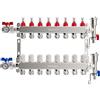 VANCOCO 8 Circuiti Collettore Riscaldamento a Pavimento, Eurokonus 16×2 mm, Valvole a Sfera Compatte 1, Portata 5 L/min, Kit Sfiato Veloce