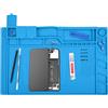 MMOBIEL Tappetino per Saldatura e Riparazioni in Silicone - 45 x 30 cm - Lavoro Resistente al Calore Fino a 500°C - Tappetino Saldatura e Riparazioni di Elettronica Antistatico - Blu