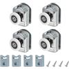 QUARKZMAN 23 mm Rotelle Per Porte Doccia, Guide A Rotelle Per Porte Doccia Singole Con Blocco Antiurto E Viti Per Porte In Vetro 4-6mm Argento 4 Pezzi