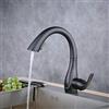 Beelee BLSS1749B - Rubinetto per Cucina con Doccetta Estraibile, Girevole a 360° 2 Funzioni Rubinetto Miscelatore Monocomando Rubinetto per Lavabo, colore: nero