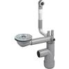 LAXARA Flexlok Sifone telescopico per lavelli da cucina/lavello salvaspazio | Flessibilità universale con plastica riciclata | (Flexlok1 con troppopieno rotondo senza tubo di scarico senza copertura