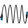 goobay Cavo LAN ultra flessibile, 1 m, cavo patch CAT 6A U/UTP, nero, conduttore in rame, rivestimento in TPE privo di alogeni, connettore RJ45, adatto per PoE/PoE+, superfici di contatto dorate 3µ