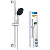 GROHE Vitalio Comfort 110 Set Saliscendi Doccia (2 getti Rain e Jet, asta 600 mm, flessibile, SpeedClean anticalcare), Cromo, 2639810E