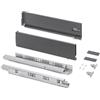 Emuca - Kit cassetto per cucina o bagno con regolazione 3D, altezza 131 mm, profondità 500 mm, 60 Kg, chiusura soft, pannelli no inclusi, Acciaio, grigio antracita