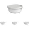 Mepal Contenitore per Microonde Lumina, Contenitori alimenti con coperchio adatti per frigo, freezer, forno a vapore e microonde, Contenitore plastica con coperchio, 750 ml, White (Confezione da 4)