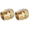 SOMATHERM FOR YOU - ottone accoppiamento anello d'ottone di compressione - tubo di rame Ø18 - Male 20/27 (Confezione da 2)