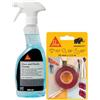 SIKA - Kit Pulizia e Fissaggio Invisibile: 1x SikaBond Mammoth Crystal (1.5m), Nastro Biadesivo di Montaggio + 1x Sika Cleaner G+P (500ml), Detergente per Vetro e Plastica