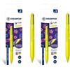 OSAMA 4 Multi Neon - Penna Multicolore a Sfera 1.0 mm, Penne Colorate 4 Colori Personalizzate Inchiostro Nero Blu Rosso e Giallo Fluo (Mina 1.6 mm), Cancelleria Scuola Ufficio Università e Cartoleria