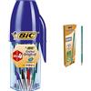 BIC Penne a Sfera Cristal Original, Fornitura per Cancelleria Scuola e Cancelleria Ufficio, Colori Assortiti & Matita in Grafite, Evolution ECOlutions, per Scrivere a Scuola e in Ufficio