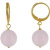 Schmuck Les Poulettes LES POULETTES BIJOUX - Orecchini Placcato Oro Mini Cerchi e Perla di Quarzo Rosa