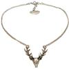 Alpenflüstern Collana tradizionale con cervo - gioiello tradizionale tradizionale da donna, in argento anticato, DHK257