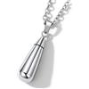 U7 Collana con Ciondolo Urna per Ceneria Goccia in Acciaio Inossidabile Impermeabile Collana Commemorativa Ciondolo Goccia con Catena Acciaio 46cm + 5cm colore argento