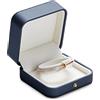 Oirlv Blu Acciaio Confezione regalo per gioielli Custodia in pelle per gioielli Scatola per orecchini Anello Collana Cassa regalo (Scatola del braccialetto)