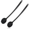 Row&Keep Silicone Body Scrubber 2 Pack, Exfoliating Back Scrubber for Shower Cleaner Brush with Long Handle Bath Scrubber for Body Bath&Body Brushes Double Sided Shower Cleaning Brush for Men(Black and Black)