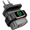 ACEQINGSE Caricatore 3 in 1 per Fitbit Charge 6/Charge 5/Luxe, PD 25 W USB C caricatore rapido con due porte, caricabatterie indispensabile da viaggio per Fitbit Charge 6/5/Luxe, iPhone, Samsung, Google