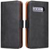 ROJIOJIO Cover per Samsung Galaxy S10, Premium Pelle PU Portafoglio Flip Libro Libretto Custodia con [Chiusura Magnetica] [Supporto] [Porta Carte] per Samsung Galaxy S10, Nero