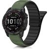 ToVioc Cinturini Silicone per 47mm of Garmin Fenix E/Fenix 8 Pro/Tactix 8/Quatix 8/D2 Mach 2, Cinturino Magnetico QuickFit 22mm per Garmin Quatix 7 Pro/6/6 Titanium, Descent G2 - Verde & Nero