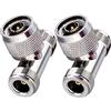 TUOLNK 2 Pack N-Type Maschio a Doppio 2 N-Type Femmina Triplo Connettore a T Adattatore tipo N Adattatore coassiale T Splitter a 3 vie per cavo di prolunga Tipo T Triplo
