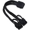 COMeap Cavo di prolunga 12VHPWR, cavo di alimentazione GPU PCIe da 16 pin femmina a doppio 8 pin (6+2) maschio, per alimentazione con porta 12 + 4 pin 12 VHPWR da 19,5 cm