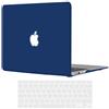 TECOOL Cover compatibile con vecchio MacBook Air 13 Pollici 2017-2010 (A1466 1369), Custodia Rigida Protettiva Sottile in Plastica Superficie Opaca e Copritastiera UE, Blu Navy