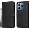 Generico Custodia Compatibile con Realme C61 4G RMX3933 Realme C63 4G RMX3939 Note 60 Note 60x 4G schermo display 6.78 COVER stand flip LIBRO gel PORTAFOGLIO case Protezione magnetica eco pelle (Nero)