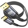 JSAUX Cavo Displayport da 3 m 2.1, DP 2.1, supporto cavo 16K@60Hz, 8K @120Hz, 4K @240Hz 80Gbps, retrocompatibile con DP1.4/DP1.2, cavo DisplayPort 2.1 compatibile con monitor, laptop, grafica