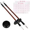 Pwsap 6Pezzi pennello per calligrafia cinese Kanji giapponese Sumi Drawing Brush Set, Cinese Brush Calligrafia Tradizionale di Disegni Pittura spazzole con Pietra D'inchiostro per Principianti, Artista