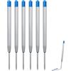 Vnuipofa 6 ricariche per Parker, cartuccia penna a sfera, ricariche per penna a rullo, punta media 0,7 mm, inchiostro blu intenso, scrittura fluida e precisa, ricarica per tutte le penne Roller Parker