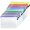 Fousenuk 12 Pcs A5 Sacchetto di Zip Impermeabile, Borse di File Mesh, Trasparenti Cartelline Portadocumenti, Buste Plastica per Documenti