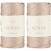 S SENSY Sensy, Cordoncino di alta qualità, 3 mm, 130 metri, in 100% polipropilene, per macramè, 3 mm, all'uncinetto, macramè, filo all'uncinetto, regalo per maglieria (latte)