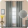 GIRASOLE HOME® Coppia Tende Semi Coprenti Motivo a Righe Tenda per Interni 2 Pannelli con Occhielli (Grigio, 140x285cm)