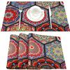 Hanrunsi Set 4 Tovagliette Boemia Americane 32 x 45 cm Diverse Fantasie Ottima Idea Regalo Lavabili per Cucina Tavolo da Pranzo Feste Tovagliette Colorate Boho Materiale di Lino Tovagliette Modello Vintage