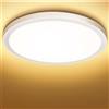 Swoieltr Plafoniera LED Soffitto, 18W Ø22CM Lampada da Soffitto 3000K 1600LM Lampade Lampadari IP44 Impermeabile Rotonda Plafoniere da Ufficio Luce Soffitto per Camera da Letto, Cucina, Balcon