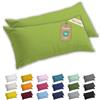 Lavea® Set 2 Federe per Cuscini da Allattamento 40x145 cm - Copricuscini Laterali 100% Cotone Jersey Morbidi e Traspiranti, con Cerniera YKK di Qualità, OEKO-TEX - Verde mela