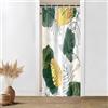 Uiiooazy Tenda Doccia Antimuffa, Uiiooazy Tenda Doccia Piccola 90x180cm Verde Boho Tropicale Astratta Foglie di Palma Nero Oro Tende da Bagno Tessuto Lavabile Impermeabile Tende per Vasca da Bagno con 6 Anelli