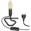 ledscom.de Lampada da tavolo TRIN nero con spina e interruttore incl. lampada E14 458lm oro vintage bianco extracaldo