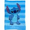 CARTOON Plaid in coral Stitch Disney coperta in morbido pile per bambini 100x140 cm perfetta per divano letto o viaggio
