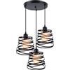 iDEGU Lampade a Sospensione a 3 Luci, 20cm lampadario di design a spirale moderno creativo, lampada da soffitto vintage in metallo E27 lampada per camera da letto soggiorno cucina, nero, 30cm Base
