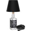 ledscom.de Lampada da tavolo FLAKO, interruttore, bachelite, cavo tessile nero, paralume nero, 1x E27 max. 60W, senza bottiglia, senza lampadina