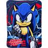CARTOON Plaid Bambini Sonic Prime 100 x 140 cm copertina morbida in pile 100% Poliestere 220 GSM calda e leggera ideale per cameretta lettino o divano