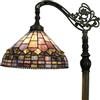 Tokira Lampada da Terra Tiffany, 12 Pollici Semplice Vetro Multicolore Lampada da Pavimento Vintage, Collo Cigno Angolo Lampada da Pavimento Camera da Letto [Senza Lampadina]
