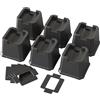 Lutown-Teen 6 Pz Rialzi per Letto, Mobili con Ruote, Alza di 7,6 cm, Nero