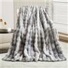 GKXLH Coperta Peluche Coperta Soffice - Coperte morbide Coperta di lanci per il letto, Calda Coperta per divano, Coniglio Coperte di Pelliccia sintetica e Coperte per letto divano Sofa(Grigio Sfumato)