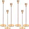 LCXCXY Set Portacandele da 6 pezzi, 6 Candelabro dorati, 3 Porta Candele da Tavolo rastremate di diverse altezze. Candelabri è adatto per Porta Candela matrimoni, feste di compleanno e Candele Decorative