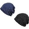 DJC BOUTIQUE 2 Confezione di Cappelli Chemioterapici da Donna, Bandana, Turbante, Fascia per la Testa, Sciarpa da Sonno, per Alopecia, Cancro, Yoga, Perdita di Capelli, A pois., Taglia unica