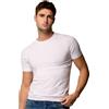 Intimitaly Magliette Intime Uomo (Pacco da 3) Manica Corta, Girocollo, Cotone Bielastico, Effetto Modellante, Confezione Bianche o Nere o Blu Multicolore (3 Blu, XL)
