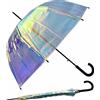 happy rain Ombrellone con campana automatica Shiny - trasparente colorato, multicolore, 85 cm, Paralume a campana