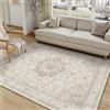 PureCozy Vintage Tappeto Salotto 120x170cm Beige Camera da Letto Antiscivolo Lavabile Tappeti Sala Soggiorno Cameretta Ufficio Grande Carpet Pelo Corto Morbido Rug