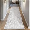 PureCozy Vintage Tappeto Cucina Antiscivolo Lavabile 60x240cm Grigio Passatoia Corridoio Scendiletto Camera da Letto Sala Ufficio Lungo Carpet Pelo Corto Morbido Rug
